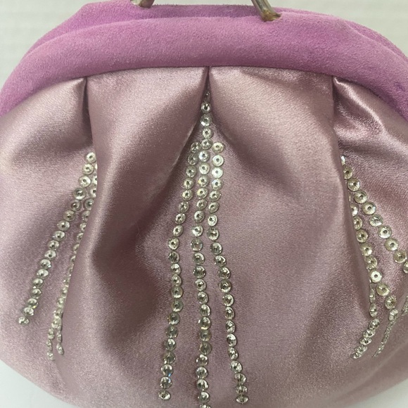 Casadei vintage mauve and lavender evening bag also has a matching shoe - Picture 2 of 7